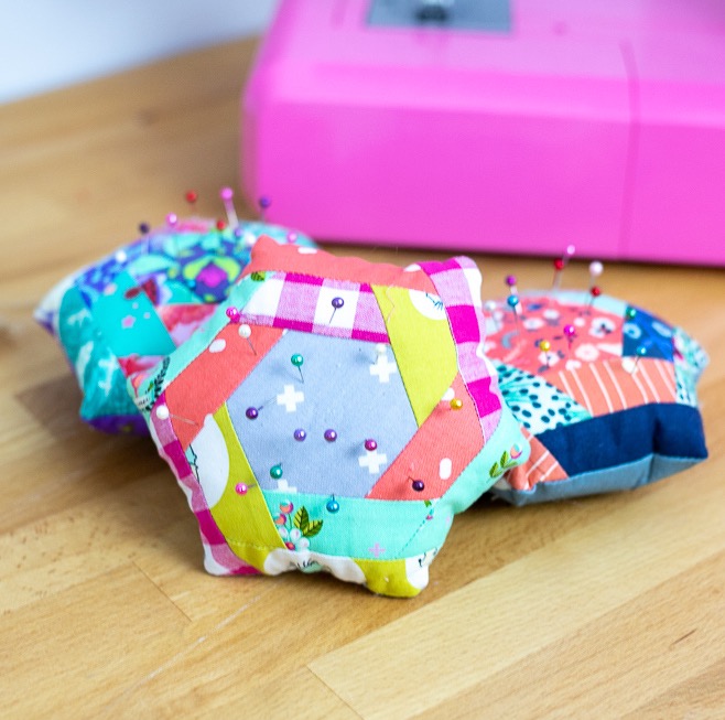 Log Cabin Hexi Pincushion